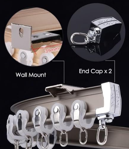 Window Curtain Track, Heavy Duty Curved Curtain Rod Room Divider for Living Room, Bedroom, Shower Fittings(Ceiling Mount,2m/6.5ft) - color: Ceiling Mount, size: 2m/6.5ft