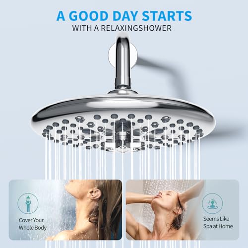 EMBATHER 10'' Shower System with Handheld & Trim Kit, Polished Chrome | 2-IN-1 Shower Faucet Set, 3-Mode Shower Head, 8-Setting Handheld Spray, Pressure-balanced Valve & Trim Kit - color: Polished Chrome, size: 10 Inch