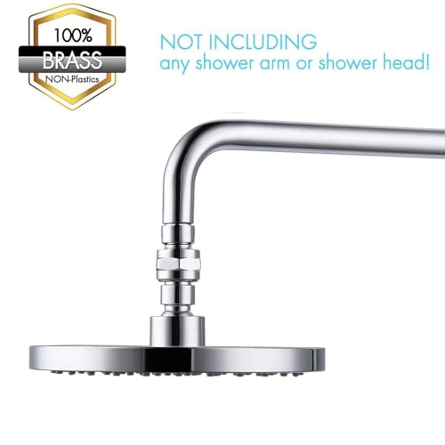 Shower Connector Ball Joint Shower Head Swivel Ball Adapter Brass Adjustable Shower Arm Extension Universal Component Polish Chrome - color: Chrome