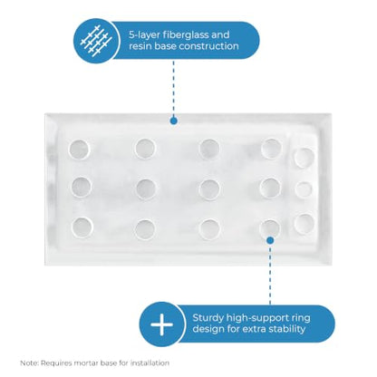 OVE Decors 60x32" Shower Base, White - size: 60 x 32, style: Side Drain