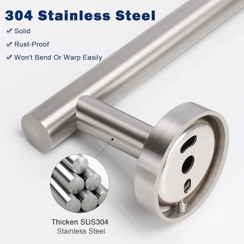 NearMoon Hand Towel Holder/Towel Ring, Thicken Stainless Steel Hand Towel Bar for Bathroom, Rustproof Wall Mounted Towel Rack, Contemporary Style Bath Accessories, 9 Inch (1 Pack, Brushed Nickel) - color: Brushed Nickel
