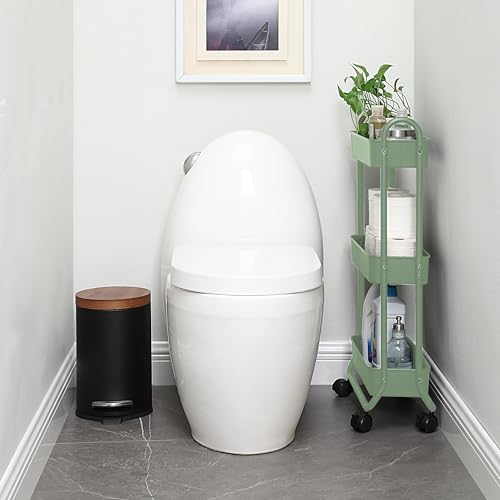 SunnyPoint Slim Rolling Storage Cart, 3 Tier Bathroom Storage Organizer Bathroom, Laundry Utility Cart (Turq) - color: Turq