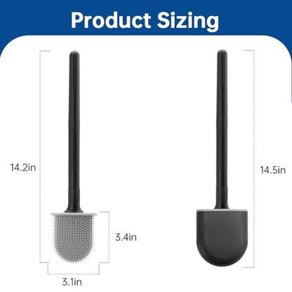 RV Essentials, RV Toilet Brush Black– Camper Must Have Silicone Toilet Brush for Travel Trailer, Wall Mounted Toilet Brush-Anti-Roll, Anti-Drip Design, Camper Must Haves - color: Black