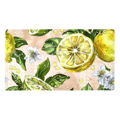 Bathtub Mats for Shower Tub, Watercolor Seamless Pattern with Lemon Anti-Slip Bath Mats for Inside Tub, Bathroom Shower Mats with Drain Holes and Suction Cups - color: Multi 07