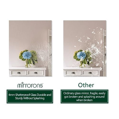 Frameless Wall Mirror 18"x24" Bathroom Vanity Mirror Shatterproof | Modern Wall Mount Mirror, Horizontal & Vertical, Rectangle Mirror for Over Sink, Living Room, Bedroom - size: 18"L x 24"W