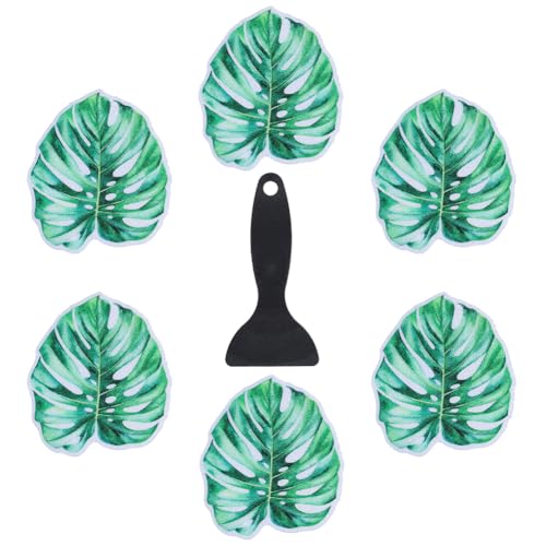 10Pcs Leaves Non Slip Bathtub Stickers Shower Stickers with Premium Scraper Adhesive Green PVC Durable Safety Shower Grips Plant Appliques Decal Treads for Bathroom Bath Tub Pool Stairs Adult - style: Leaf