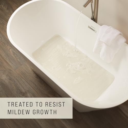 Rubbermaid Commercial Products Bath Tub and Shower Mat, 36-Inch X 18-Inch, White, Extra Long, Machine Washable, Safti-Grip Non-Slip Bathroom Mat with Suction Cups for Home/Hotel/Shower/Bathtub - size: X-Large