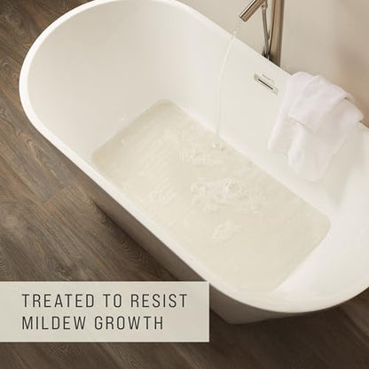 Rubbermaid Commercial Products Bath Tub and Shower Mat, 36-Inch X 18-Inch, White, Extra Long, Machine Washable, Safti-Grip Non-Slip Bathroom Mat with Suction Cups for Home/Hotel/Shower/Bathtub - size: X-Large