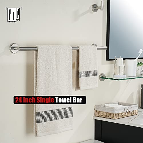 JQK Bath Towel Bar, 27 Inch 304 Stainless Steel Thicken 0.8mm Towel Rack Bathroom, Towel Holder Brushed Finished Wall Mount, Useable Length 24 Inch, TB110L24-BN - color: Brushed, size: 27 Inch