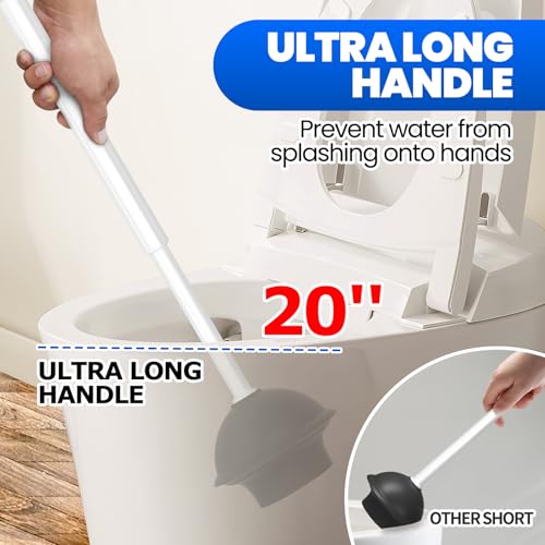 4in1 Toilet Plunger and Brush Set - Home Bathroom Cleaning Tools | 21", Groove Gap Brush, Cleaning Gloves, Heavy Duty Toilet Bowl Cleaner, Apartment Must Haves Bathroom Decor, Dark Grey - color: Dark Grey