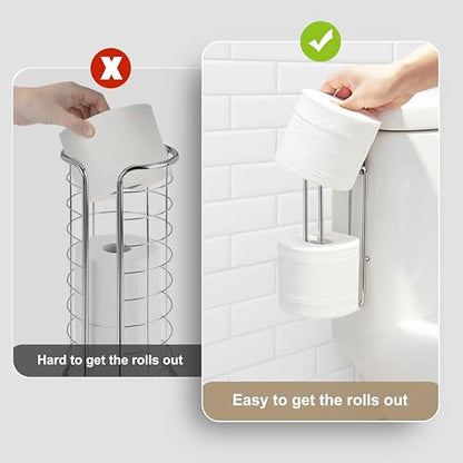 Toilet Paper Holder Wall Mount, Storage Extra 2 Roll Tissue, Over The Tank Toilet Paper Holder, Brushed Nickel and Chrome Tissue Holder for Bathroom Organizer, Adhesive Paper Holder, 1Pcs - color: Silver, 1pcs, 8.67in