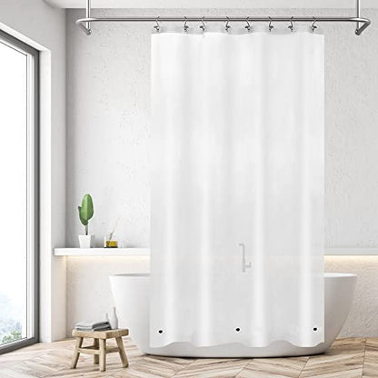 48x72 Stall Size Shower Curtain Liner Frost | 3 Bottom Magnets,8 Rustproof Grommets,Water Proof Heavy Duty PEVA,48W x 72H for Shower Stall Narrow Width - color: Frost, size: 48"W x 72"L (Pack of 1)