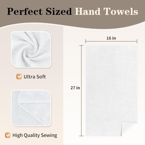 FIXSMITH Salon Towels 12 Pack, White Hand Towels for Bathroom, Quick Dry Gym Towels, Spa Face Towel, Absorbent Microfiber Towels for Salon, Barber, Gym, Bath, Pedicure and Home Hair Care,16 x 27 in - color: White