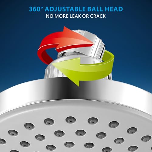 High Pressure Shower Head - 4.5“ Powerful Bathroom Pressure Boosting Rain Showerhead - Perfect Universal Replacement for Rainfall Shower Heads (Chrome)