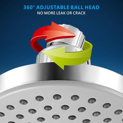 High Pressure Shower Head - 4.5“ Powerful Bathroom Pressure Boosting Rain Showerhead - Perfect Universal Replacement for Rainfall Shower Heads (Chrome)