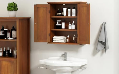 ChooChoo Bathroom Wall Cabinet with 2 Doors, Over The Toilet | 8.8"D x 21.1"W x 24"H, Medicine Cabinet, Adjustable Shelves, Cupboard, Walnut - color: Rustic, size: 8.8"D x 21.1"W x 24"H