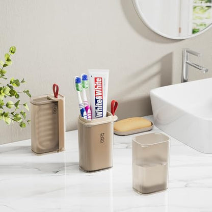 Bar Travel Soap Case Container, Portable Toothbrush Holder, Clear Coffee | Dish Soap, drainage, leakproof, 7.88 in, Traveling Toothpaste Tooth Brush Holder, Cover, Trip, Camping - color: Gray Coffee