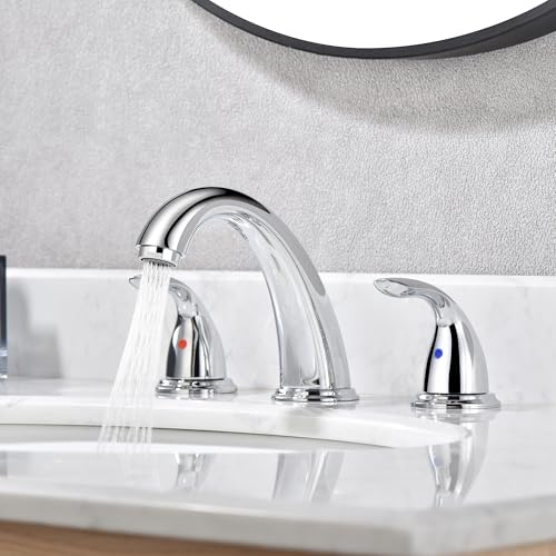 sumerain Widespread Bathroom Faucet 8 inch 3 Hole Bathroom Sink Faucet Chrome - color: Chrome
