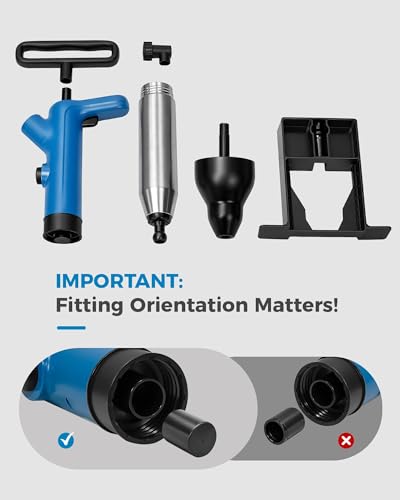 BOTEMY High Pressure Toilet Plunger & Drain Auger with Real-Time Gauge, Heavy-Duty Air Unclogger for Toilets, Sinks & Drains