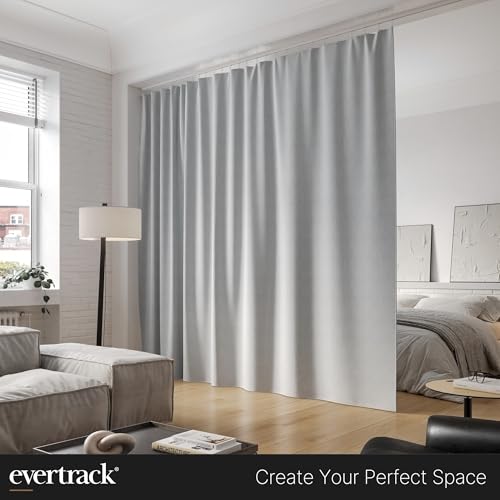 Curtain Track - Ceiling Mounted Curtain Rail for Curtains, Drapes, and Room Dividers - USA Made - Small (8 Feet), Pure White - color: Pure White, size: Small (8 Feet)
