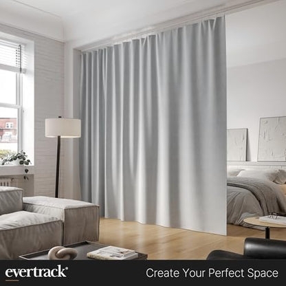 Curtain Track - Ceiling Mounted Curtain Rail for Curtains, Drapes, and Room Dividers - USA Made - Small (8 Feet), Pure White - color: Pure White, size: Small (8 Feet)