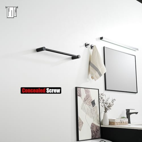 JQK Towel Bar Black, 18.5 Inch 304 Stainless Steel Thicken 0.8mm 2 Pieces Towel Rack Bathroom Wall Mount, Useable Length 16 Inch, TB610L16-PB - color: Black, size: 16.5 Inch