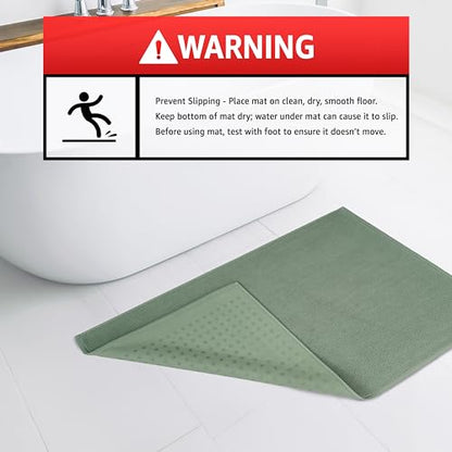 American Soft Linen Bath Rug, 17 in 24 in 100% Cotton Bath Mats Rugs for Bathroom, Slip Reducer Washable Shaggy Form Area Rugs, Sage Green Bath Rug - color: Sage Green, style: 17x24" Cotton Bath Mat