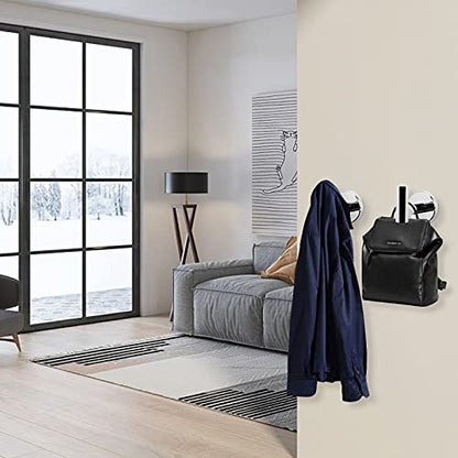 NearMoon Bath Towel Hooks- SUS 304 Stainless Steel Robe Hook Holder, Heavy Duty Coat Hook for Bathroom Livingroom Hotel Kitchen Garage, Wall Mounted (Chrome Finish, 4 Pack) - color: Chrome Finish, size: 4 Pack
