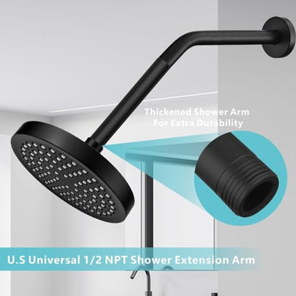 Shower Extension Arm, Solid Stainless Steel Shower Pipe Extension with Teflon Tape and Washer, For Lowering or Extending Showerhead (4 Inch, Matte Black) - color: Matte Black, style: 4 Inch