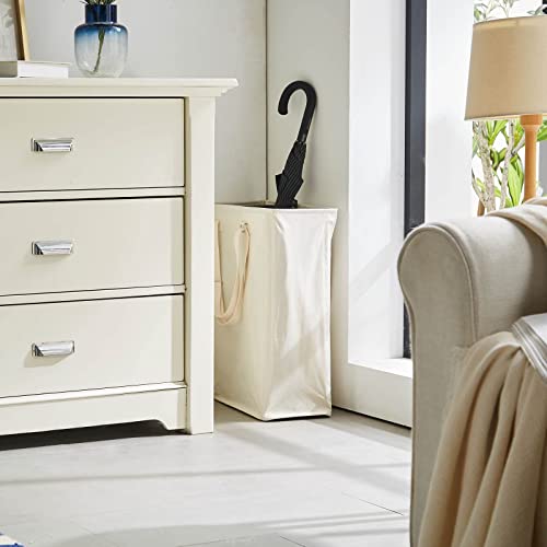 45L Slim Laundry Hamper with Adjustable Long Handles & Mesh Top, Beige | Small Laundry Baskets with Mesh Top, Narrow Dirty Clothes Hamper for Bedroom, Closet, and Bathroom - color: Beige, size: 45L