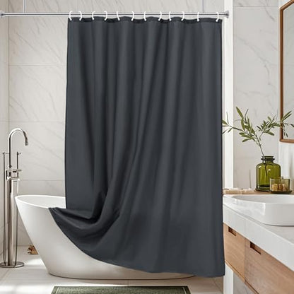 AooHome Stall Shower Curtain 36 Width x 72 Height Inch, Solid Fabric Bathroom Curtain for Hotel with Hooks, Water Repellent, Dark Grey - color: Dark Grey, size: 36"W x 72"L (Pack of 1)