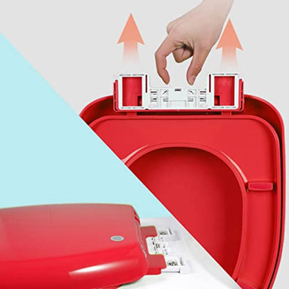 Slow Close Elongated Toilet Seat with Quick-Release Plastic Lid, Easy-Clean Design for Residential and Light Commercial Use - color: Red, size: UShape