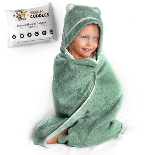 Premium Toddler Towels with Hood - Extra Soft Rayon from Bamboo Toddler Bath Towel (Green) - color: Green