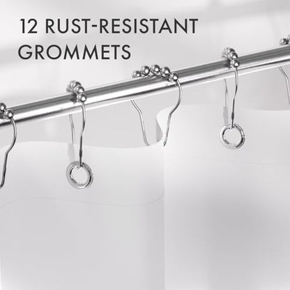 AmazerBath Shower Curtain, Washable Cute Kitty Carnival Cloth Shower Curtain Set with 12 Metal Hooks, Kawaii Waterproof Fabric Black and White Shower Curtain for Kids' Bathroom, 72x72 Inches - color: D- Kitty Carnival+12 Metal Hooks, size: 72"W x 72"L (Pa
