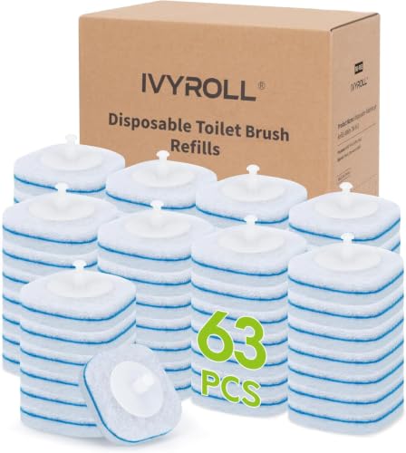 Toilet Bowl Cleaner Wand Refills Compatible with CLOROX | 63 Count Disposable Toilet Brush Refills, Replacement Heads for Toilet Cleaning System - size: 63 Count (Pack of 1)