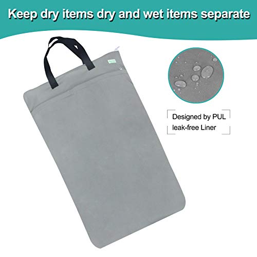 wegreeco Reusable Hanging Wet Dry Cloth Diaper Bag (Grey) - color: Grey