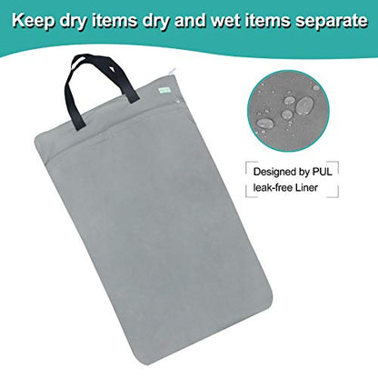 wegreeco Reusable Hanging Wet Dry Cloth Diaper Bag (Grey) - color: Grey