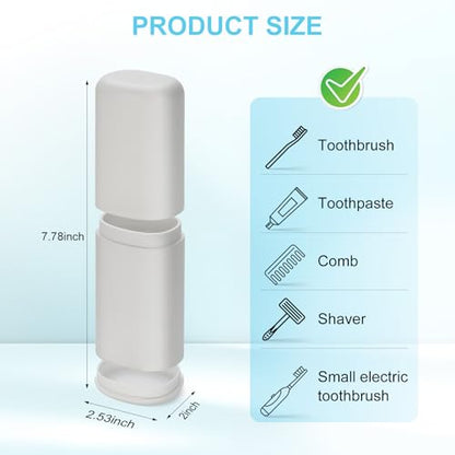 Travel Toothbrush and Toothpaste Case, 2 in 1 Gray Toothbrush Holder and Rinse Cup, Large Capacity Toothbrush Cup with Cover, Portable Toothbrush Holder for Traveling, Camping, Trip - 2PCS - color: Gray