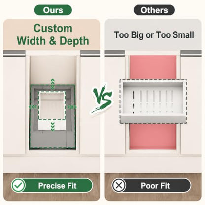 Fokyfok Pull Out Cabinet Organizer,Expandable,No Drill,Heavy Duty,Kitchen | 7"-11"W x 17"-24"D,Narrow,Pull out Drawers,Cabinet Drawers Slide out,Roll out Shelves,Pantry,Bathroom,Adhesive,Adjustable,1PC - size: 7"-11"W X 17"-24"D