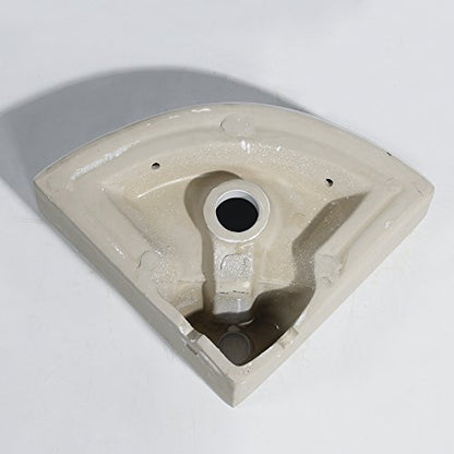 Wall Mounted Corner Bathroom Sink Triangle Bathroom Basin 12.8 x 12.8 x 5.1inch/325 x 325 x 130mm | Glossy ceramic glaze; stain resistant; quick draining bowl; measure wall space pre-order; fits powder room & RV - style: only sink
