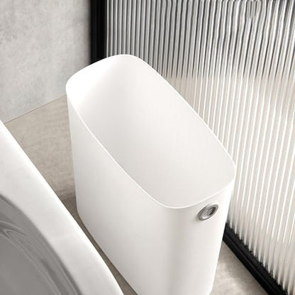 Agatige Small Trash Can, Pp Slim Open Top Narrow Garbage Container Bin Wastebasket Garbage Can with Fixing Holes for Bathroom Office Bedroom Kitchen (White) - color: white