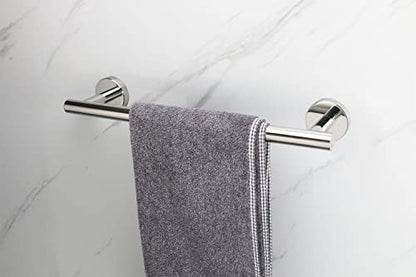 TocTen Bath Towel Bar - Thicken SUS304 Stainless Steel Bathroom Towel Holder, Towel Rod for Bathroom Heavy Duty Wall Mounted Towel Rack Hanger (12IN, Chrome) - color: Chrome, size: 12IN
