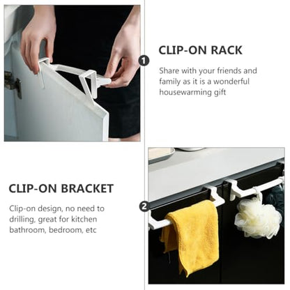 Kichvoe 4pcs Over The Door Towel Rack, Plastic Towel Bar Holder White Bathroom Organizer for Hand and Toilet，9.44 x 2.75 x 2.36 inch