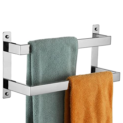 KOKOSIRI Towel Bars Hand Towel Holders 16 Inches Chrome Bathroom 2-Tiers Ladder Towel Rails Wall Mounted Towels Shelves Rack Polished Stainless Steel, B5008CH-L16 - color: Polished Chrome, size: 16-Inch
