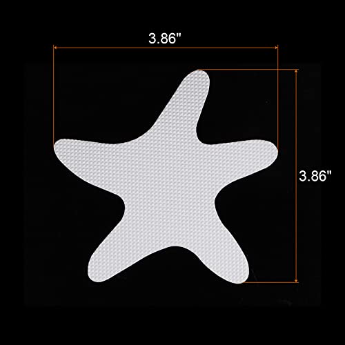 12pcs Non Slip Bathtub Stickers Bath Shower Floor 3.86" Anti-Slip Sticker Tape Starfish Style Decals for Bathroom Kitchen Bathtub Treads Stairs, White