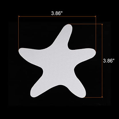 12pcs Non Slip Bathtub Stickers Bath Shower Floor 3.86" Anti-Slip Sticker Tape Starfish Style Decals for Bathroom Kitchen Bathtub Treads Stairs, White