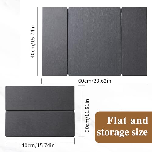 Foldable Stone Dish Drying Mat for Kitchen Counter, Diatomaceous Earth Drying Mat with Non-Slip Backing, Heat Resistant Multifunctional Mat for Kitchen & Bathroom, Instant water absorption-(24"×16") - color: Dark Gray1