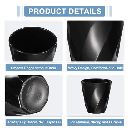 uxcell 4 Pcs Simple Toothbrush Cup, 13.5 OZ Reusable Bathroom Tumbler, 2.2 x 3.5 Unbreakable Plastic Cups for Storing Toothpaste Makeup Brush Holder Water Beverages Combs, Black - color: Black