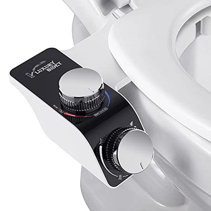 Bidet Attachment - Warm and Cold Water Bidet for Toilet, Non-Electric Bidet Toilet Seat Attachment with Self-Cleaning Dual Nozzle, Easy Installation, Fresh Water Spray for Sanitary and Feminine Wash