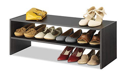 Whitmor Stackable 2-Tier Shoe Shelf, 31 inch, Espresso - color: Espresso, size: 31 INCH